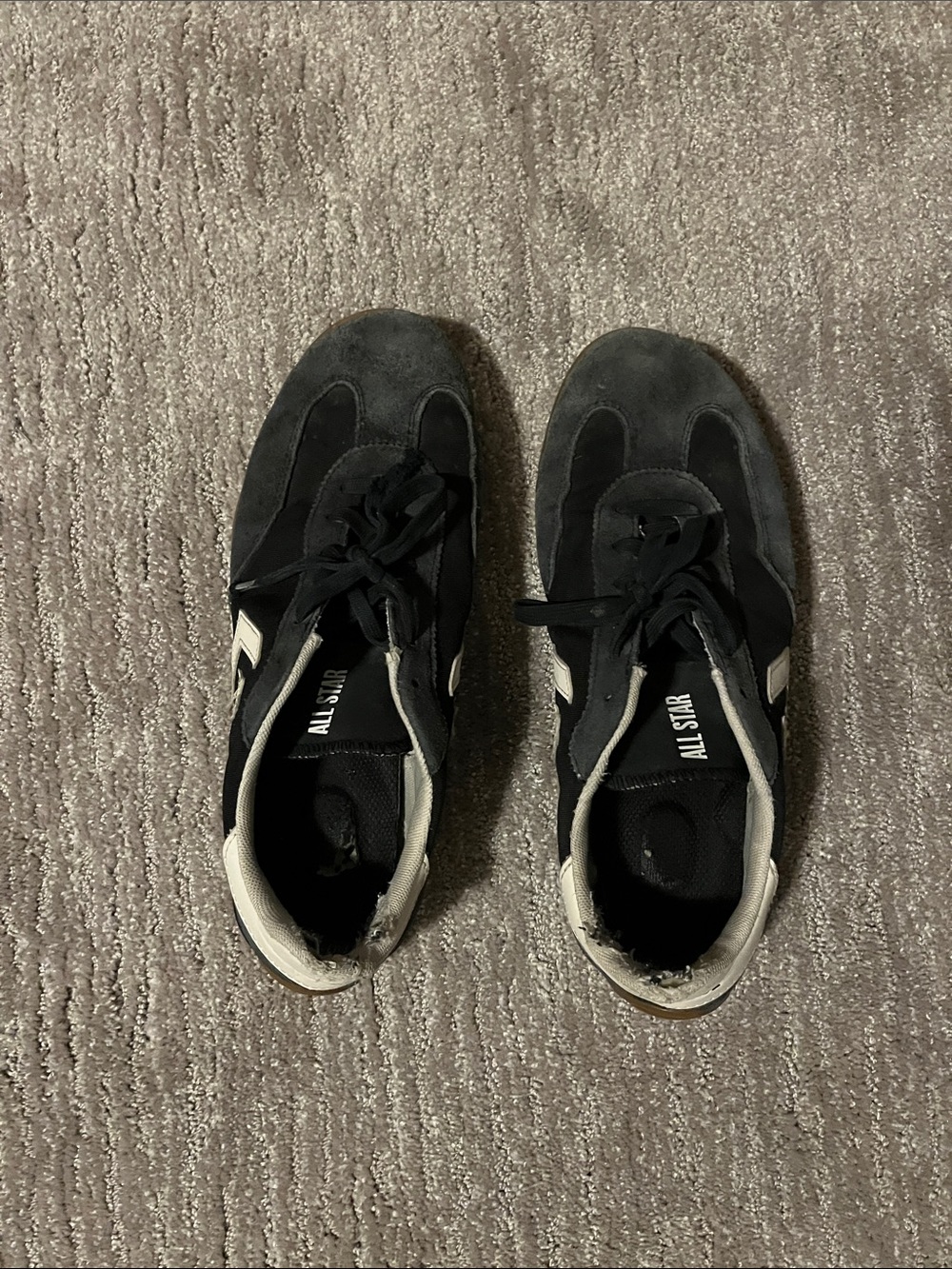 Converse Men’s Black and White Suede & Canvas Sneakers 10.5 size